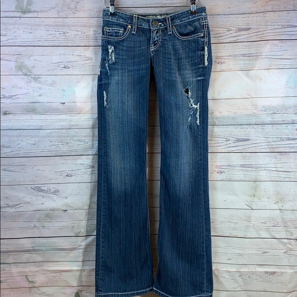 BKE Madison Flare Jeans Distressed Size 24 - Picture 1 of 8